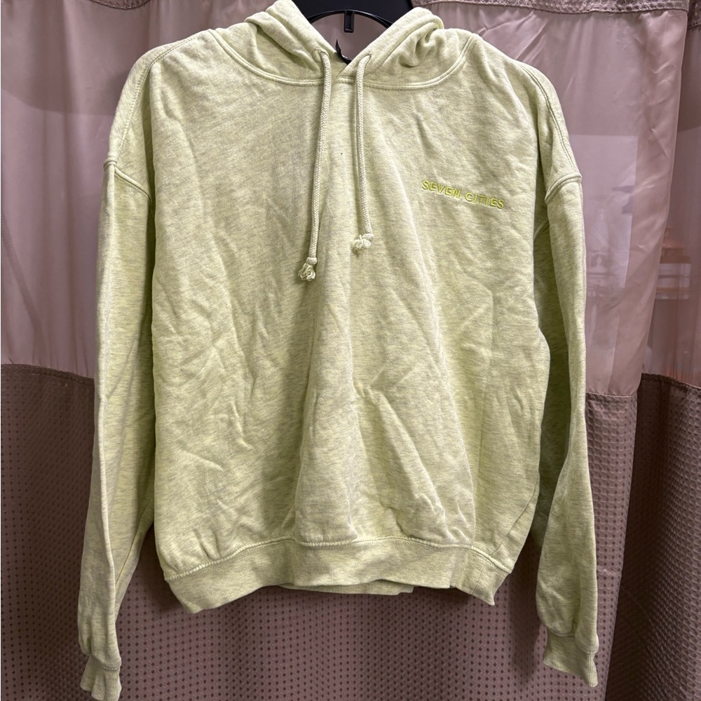 H&M Green Sweatshirt Relaxed Fit Cotton Blend